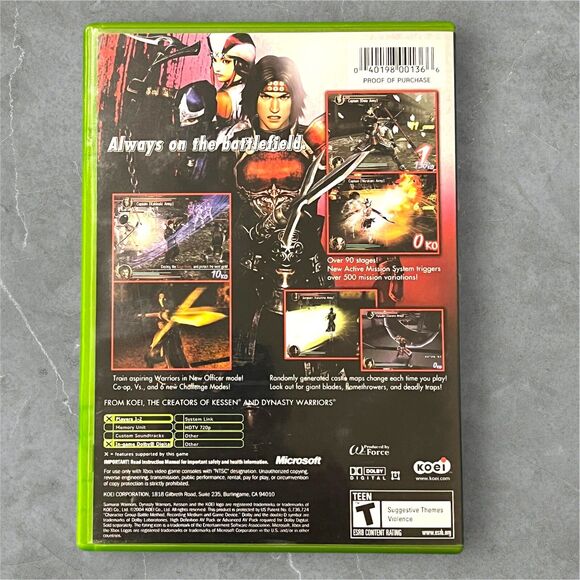 Samurai Warriors Microsoft Xbox (2004) Video Game with Manual - Picture 2 of 4